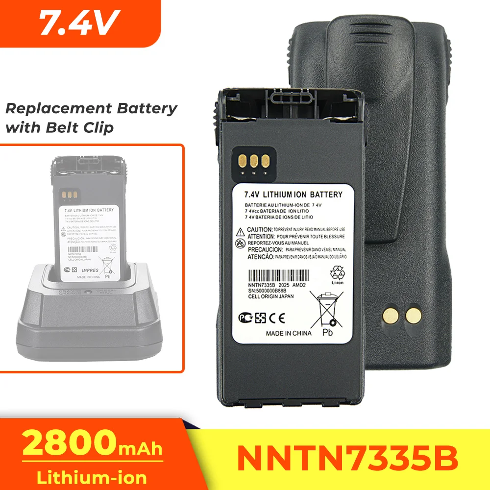 NNTN7335: 7.4v 2600mAh Li-ION Battery For Motorola NNTN9858 NTN9815 - Foto 8