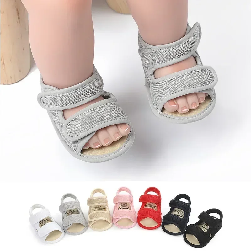 0-18 M Summer Unisex Toddler Sandals Baby Girl Shoes Solid Color Net Cloth Breathable Boys Baby Sandals Infant Girls Sandals 2