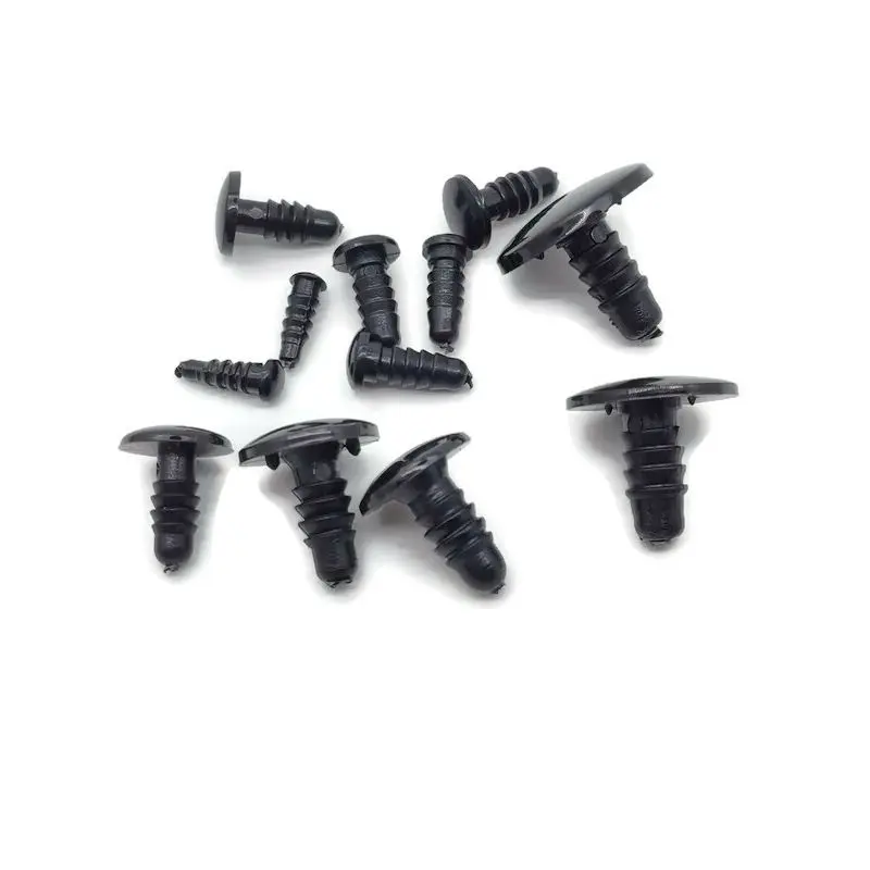 Ojos de seguridad de Color negro para ganchillo, muñeco de peluche, viene con arandelas, 6mm, 8mm, 9mm, 10mm, 12mm