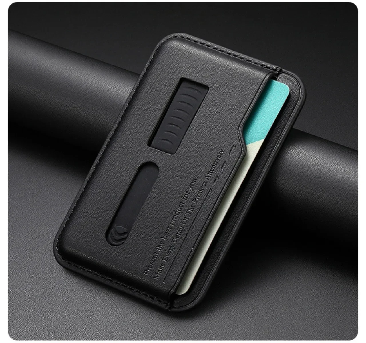 Enhanced Magnetic Card Holder Wallet Case with Finger Ring and Wrist Strap