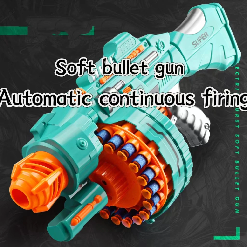 Boys Electric Continuous Shooting Gatling Toy Gun Suction Cup Soft Bullet Gun Nerfs Gun BB Gun Children's Birthday Gift 3