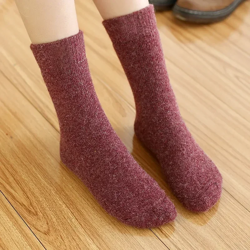 

Cashmere 1pairs Floor Casual Women Boots Velvet Winter Solid Snow Warm Soft Ws212 Socks Thicken Sock Thermal Color Home New Wool