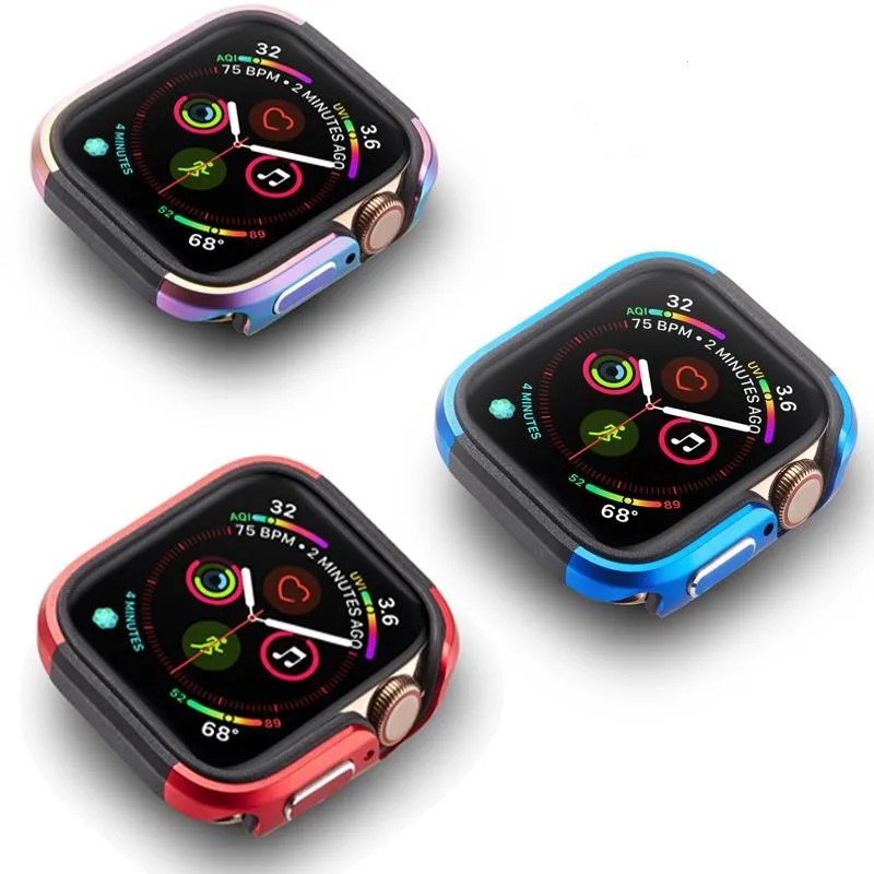 Aluminum Alloy Case +TPU For Apple Watch 8 7 45mm 41mm Series 6 5 4 SE 44mm 40mm Aluminum Protector cover iwatch 8 7 SE cover