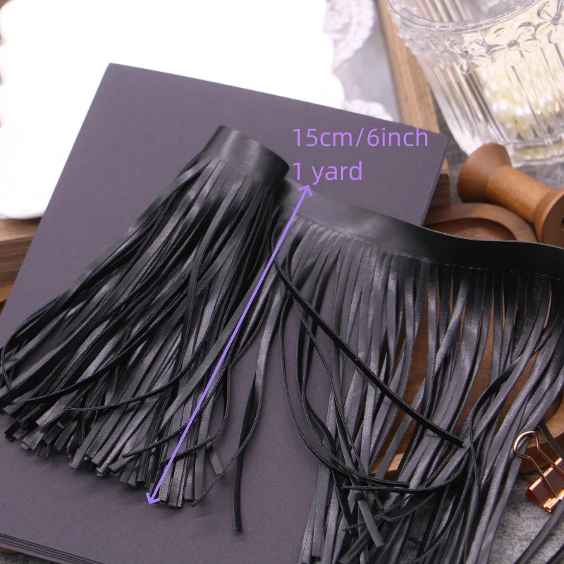 15CM Suede Leather tassel lace skirt garment bag handmade DIY hem accessories Half a yard-1 yards