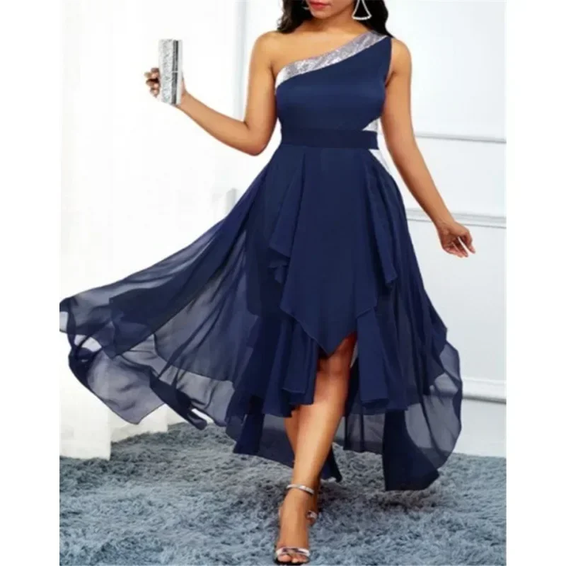 

One Shouder Dress For Women Elegantes Formal Occasion Dresses Fashion Sexy Streetwear Party Prom Vestidos Para Mujer Robe Femme