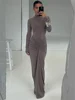 Tossy Pleated Fashion Patchwork Long Dress Women's High Waist Long Sleeve Solid Slim Party Dress Summer 2024 Female Maxi Dress 1