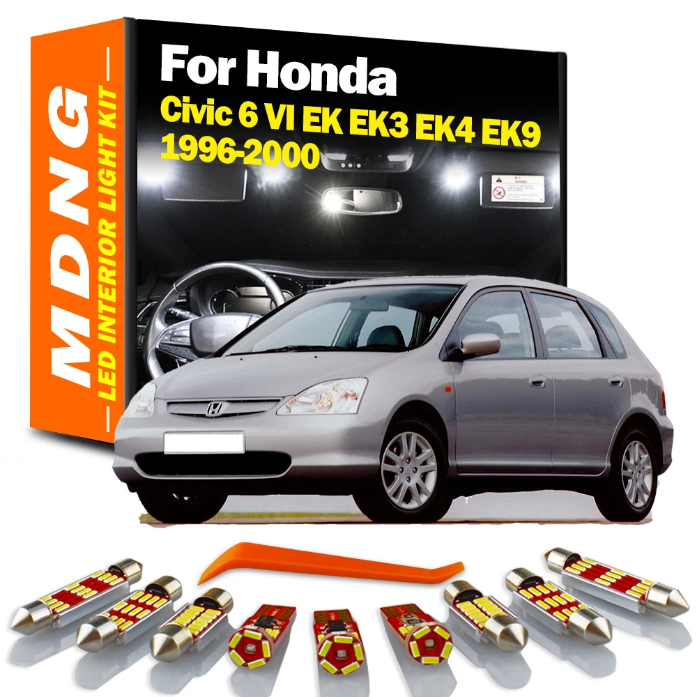 MDNG Canbus For Honda Civic 6 VI EK EK3 EK4 EK9 1996-2000 Vehicle Led Interior Light License Plate Lamp Kit Car Lighting Bulbs | Автомобили
