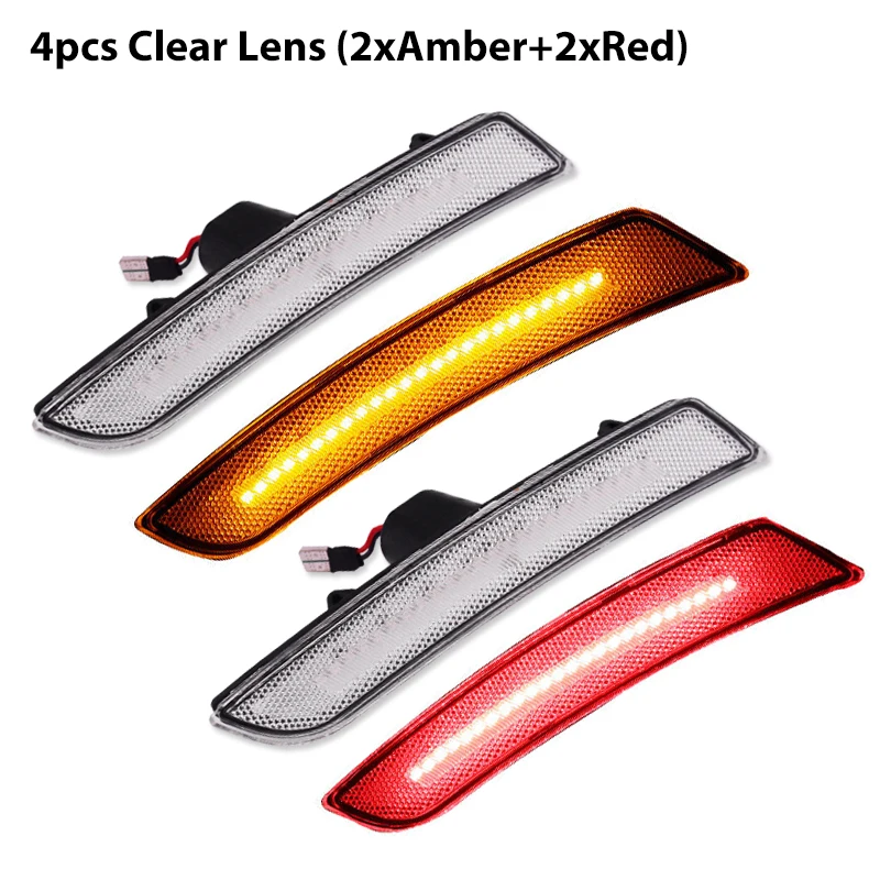 4 個車のフロントリアバンパー LED サイドマーカーターン
