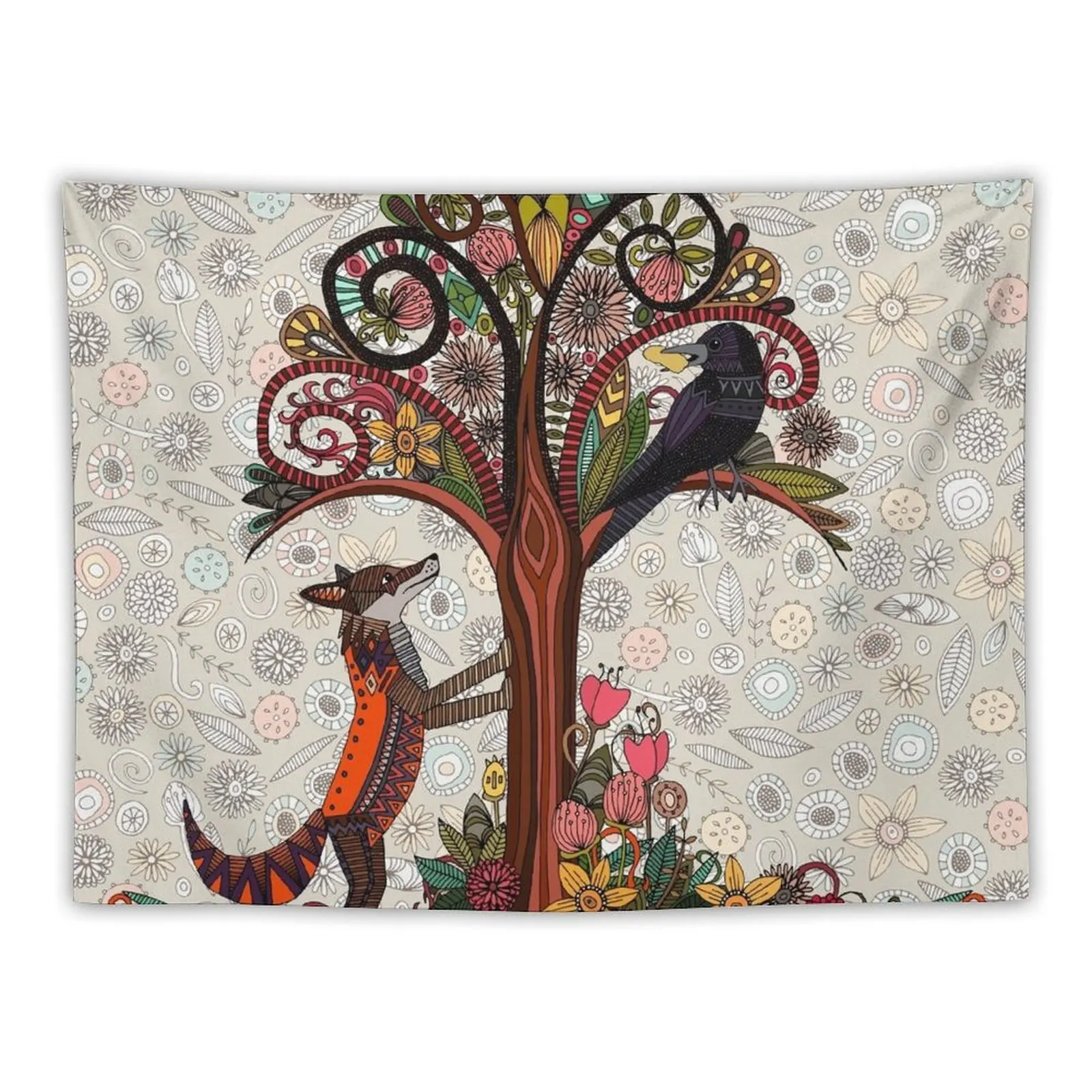 

fox and crow Tapestry Decoration Pictures Room Wall Decoration Aesthetic Tapestry