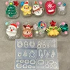 5Pc Christmas 3D Nail Molds 4*2cm Carv Mold Santa Claus/Gingerbread Man/Christmas Tree Resin Template(5Pc Christmas Charms Gift) 5