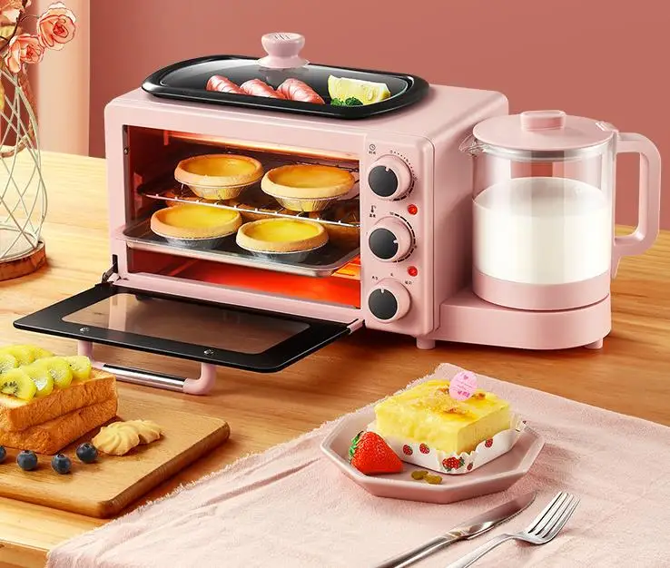 Zogifts Small Kitchen Appliance 4 In1 Electric Toaster Oven Coffee Grill Pan Machine Breakfast Maker
