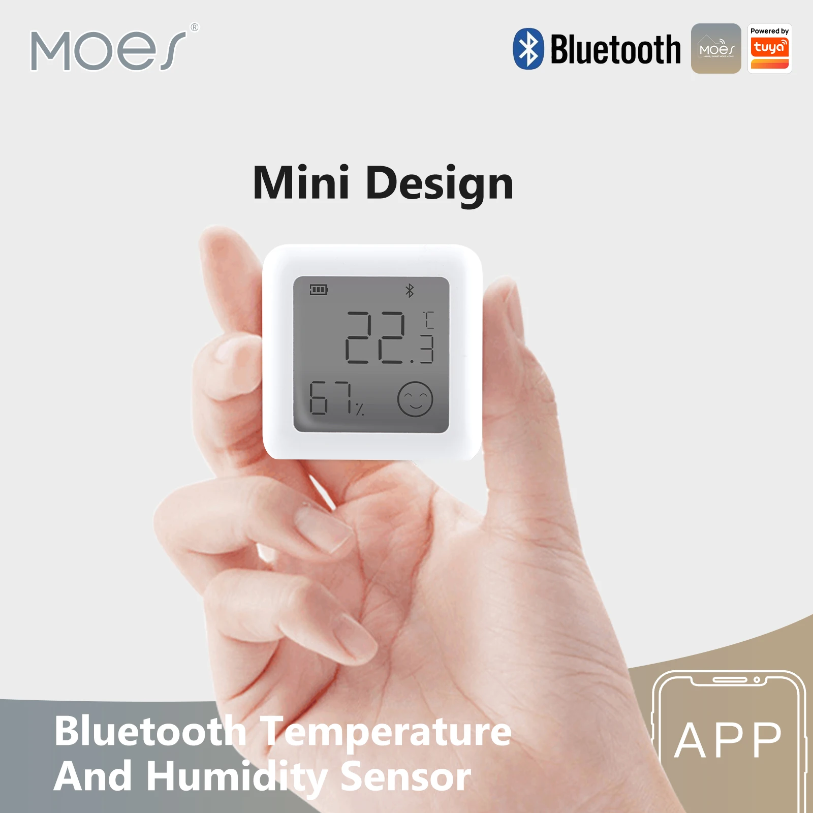 Moes Tuya Bluetooth Smart Temperatur Feuchtigkeit sensor LCD Indoor