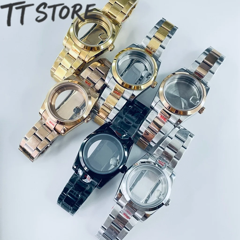 Premium Waterproof Sapphire Crystal Watch Case in Silver, Black, Gold, and Rose Gold
