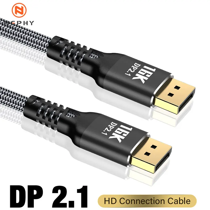 디스플레이 포트 2.1 케이블 DP 2.1 케이블, HDR 비디오 디스플레이 포트 2.1 코드, FreeSync G-Sync 게이밍 모니터, 16K @ 30Hz, 8K @ 60Hz, 80Gbps