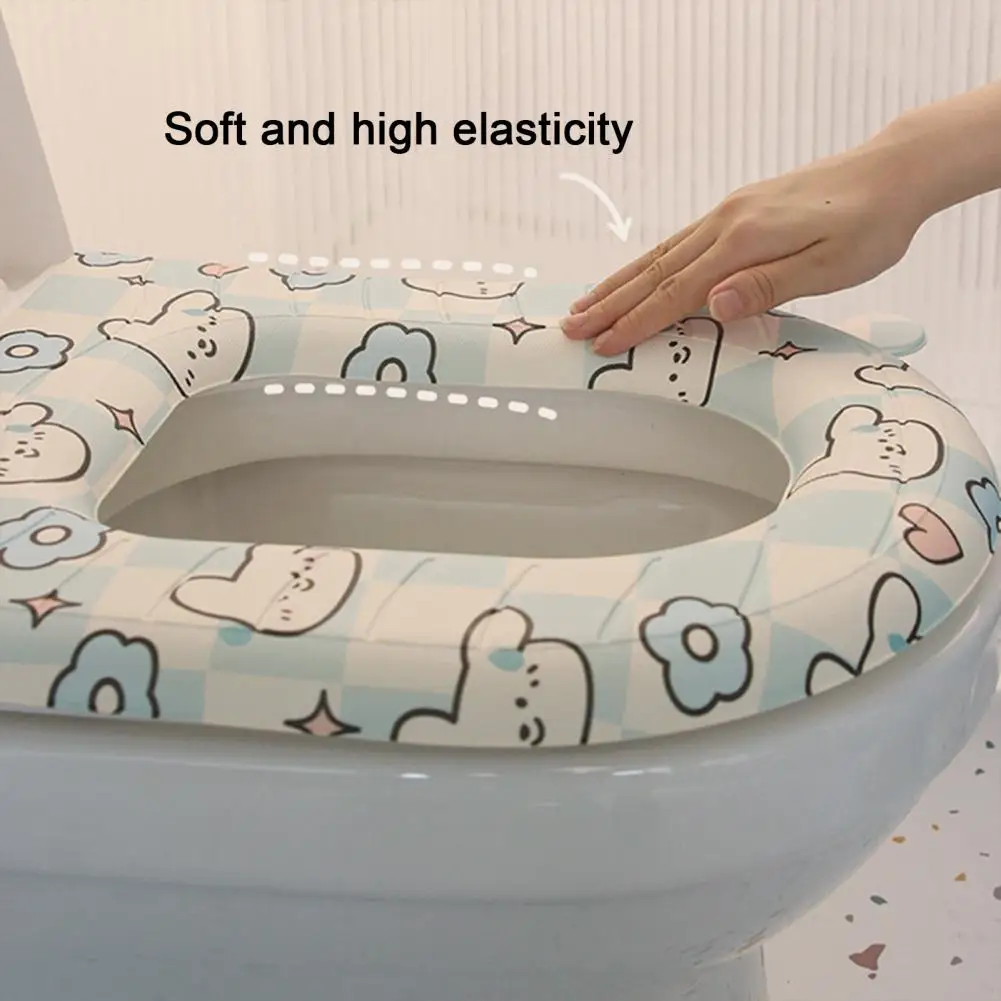 

Moisture-proof Toilet Seat Cover Soft Durable Cartoon Pattern Toilet Seat Mat Waterproof Cushion for Bathroom for Toilet