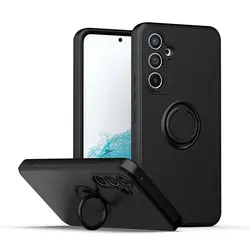 Liquid Silicone Magnetic Case with Ring Holder - Enhanced Grip and Protection for A56 (Black)