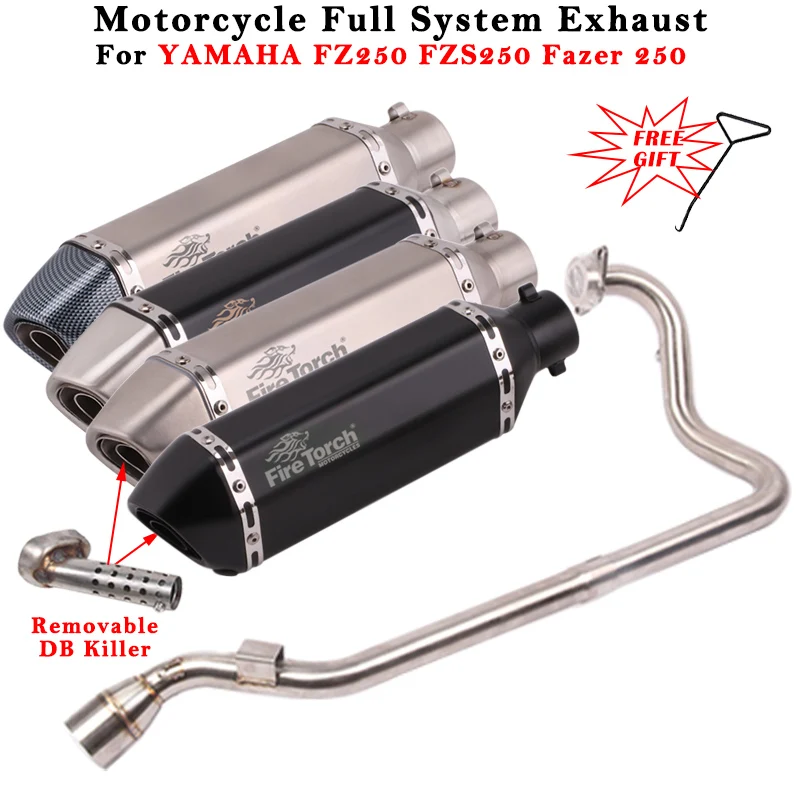 

For YAMAHA FZ250 FZS250 Fazer 250 Motorcycle Exhasut Full System Modified Escape Muffler With DB Killer And Front Link Pipe