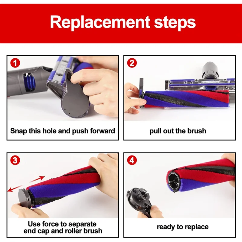 Soft Roller Head Brush Bar Replacement for Dyson V8 Slim V10 Slim V12 DETECT V15 DETECT Part No. 971634-01 A