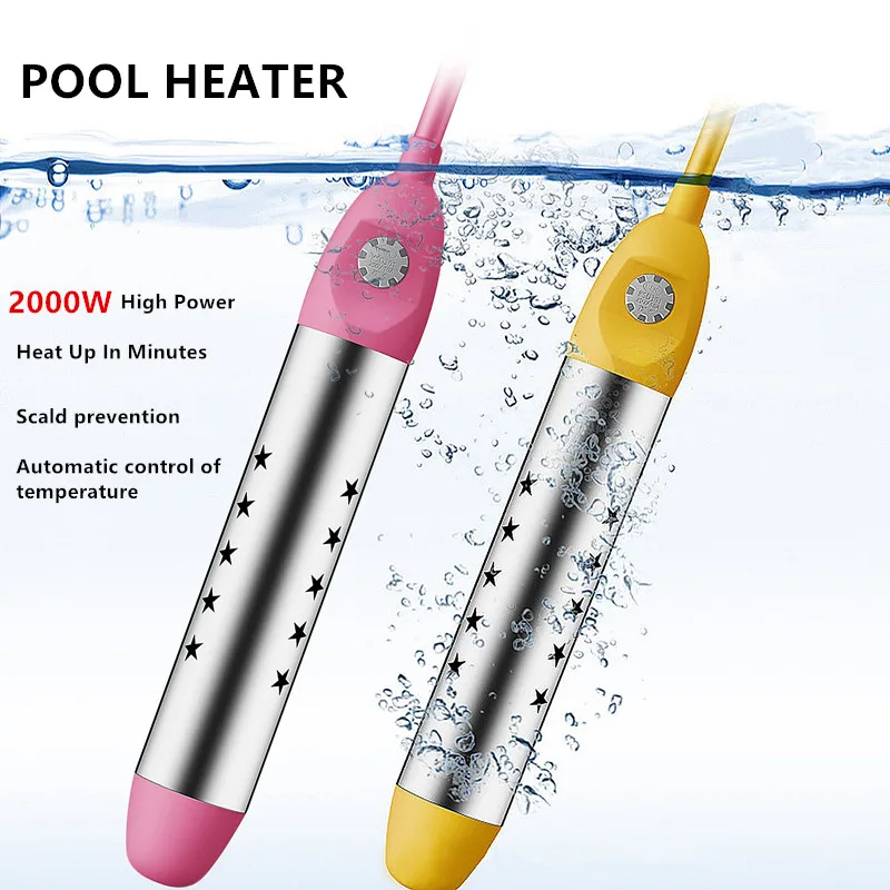 

Portable Pool Water Heater 2000W Immersion Tubular Electric Heater Mini Swimming pool heating Machine For Home 220V EU Plug