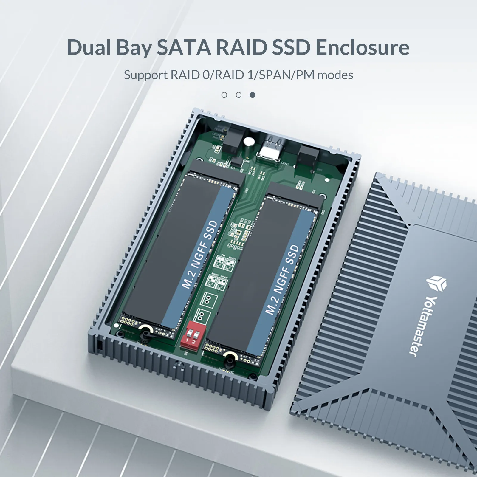 Yottamaster So4-rc3 Bay M.2 Ngff Sata 4tb Ssd Gabinete de Disco Rígido Móvel Usb3.1 Gen2 Tipo-c 10gbps para Windows Mac os Linux - Imagem 2