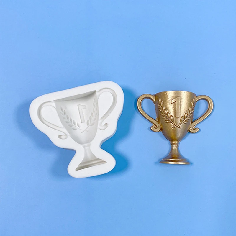 Trophäen-Medaillen-Silikonform für Sportveranstaltungen, Zuckerguss-Form, Fondant-Kuchendekorationswerkzeug, Süßigkeiten-Ton-Cupcake-Schokoladen-Backform – Detail 2