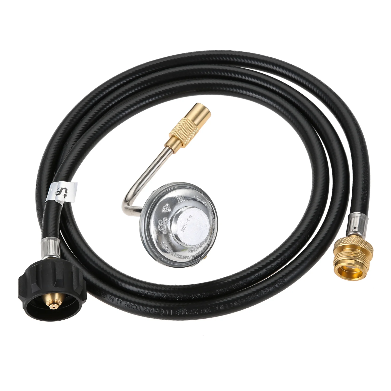 

6 FT Propane Adapter Hose with Gas Regulator 1lb to 20lb Converter fits Blackstone 17" 22" Tabletop Griddle Blue Rhino Pit Boss