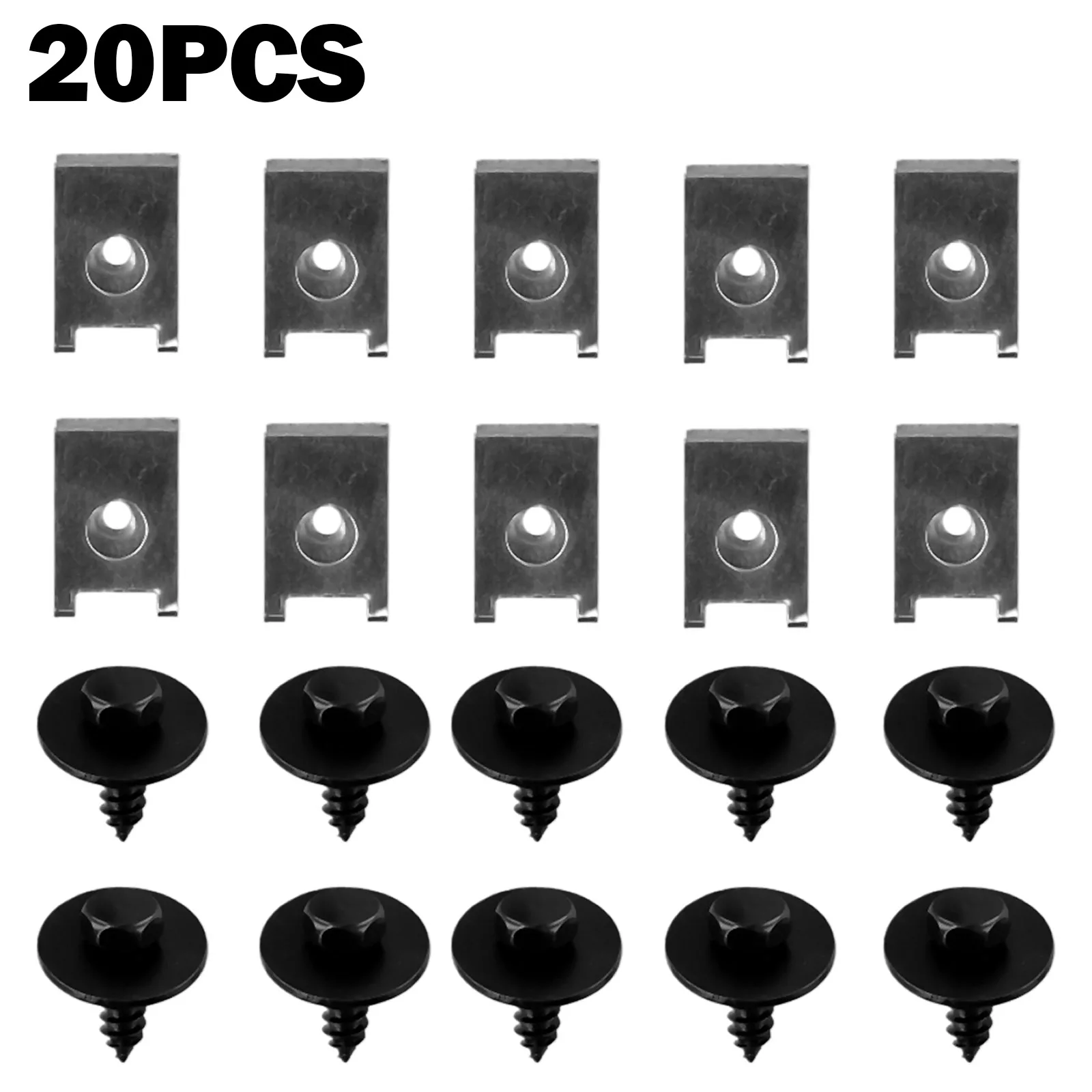 

10set U Nut Hex Screw Undertray Sheet Metal Clip Fixing For BMW Hex Head Tapping Socket Bolt Screw Clips Undertray Splash