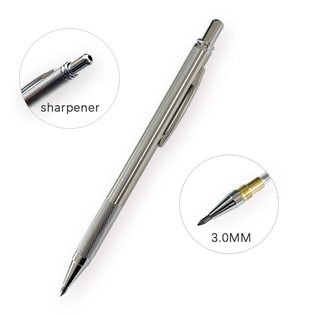 5 Pcs/set Professional Metal Mechanical Pencil Art Drawing Design HB 2B  Black Pen Copper Stainless Steel 