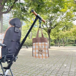 Bolso de punto para mamá, mochila de almuerzo con estampado bonito, multifuncional, de gran capacidad, informal, sencillo, para cochecito de bebé