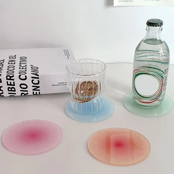 Gradient Acrylic Coaster – Anti-Slip Round Cup Pad 1