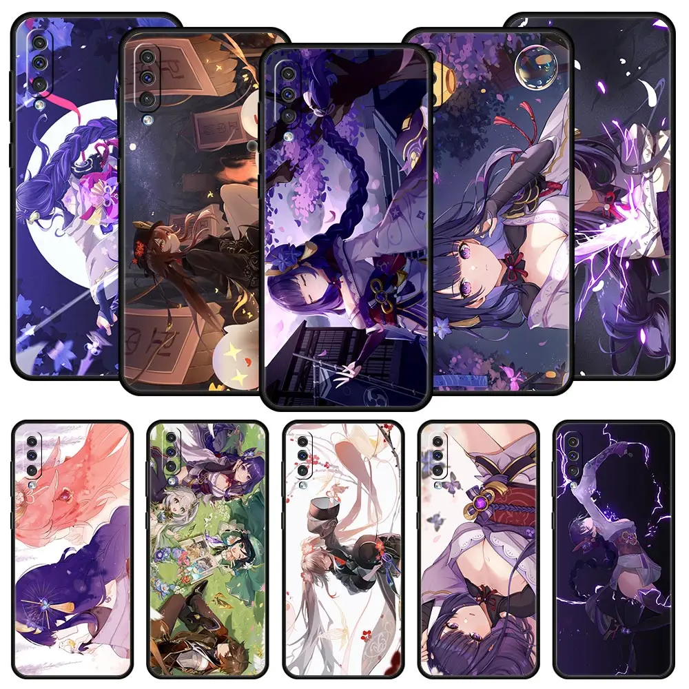 

For Samsung A52 A42 A14 5G Phone Case A22 A32 A12 A70 A50 A40 A20s A30 A10s A20e A10 A02 A04S Cover Genshin Impact Raiden shogun