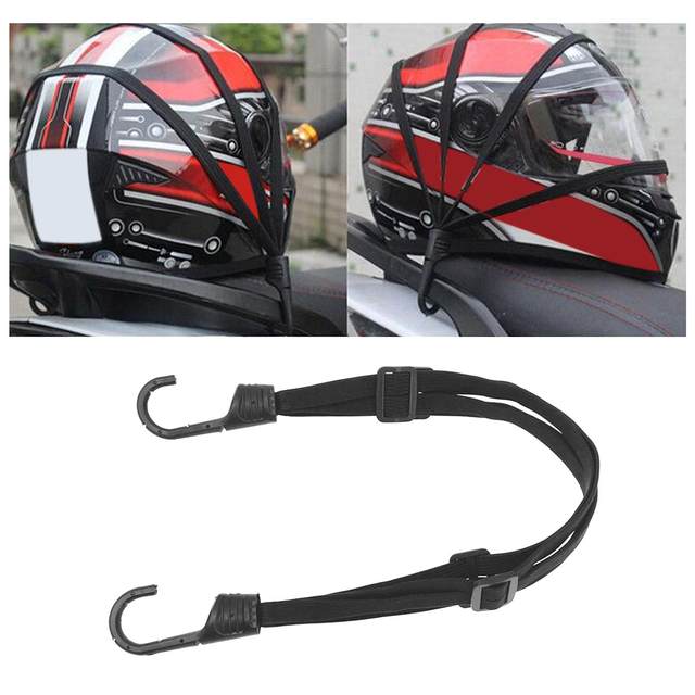 helmet Luggage Rope, with 2 Hooks, Elastic Strap, 90cm Retractable ,Universal ,