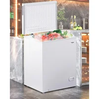 Large Chest Freezer,  7 Level Adjustable Temperature, Deep Freezer with Removable Storage Basket with Top Open Door,White 2
