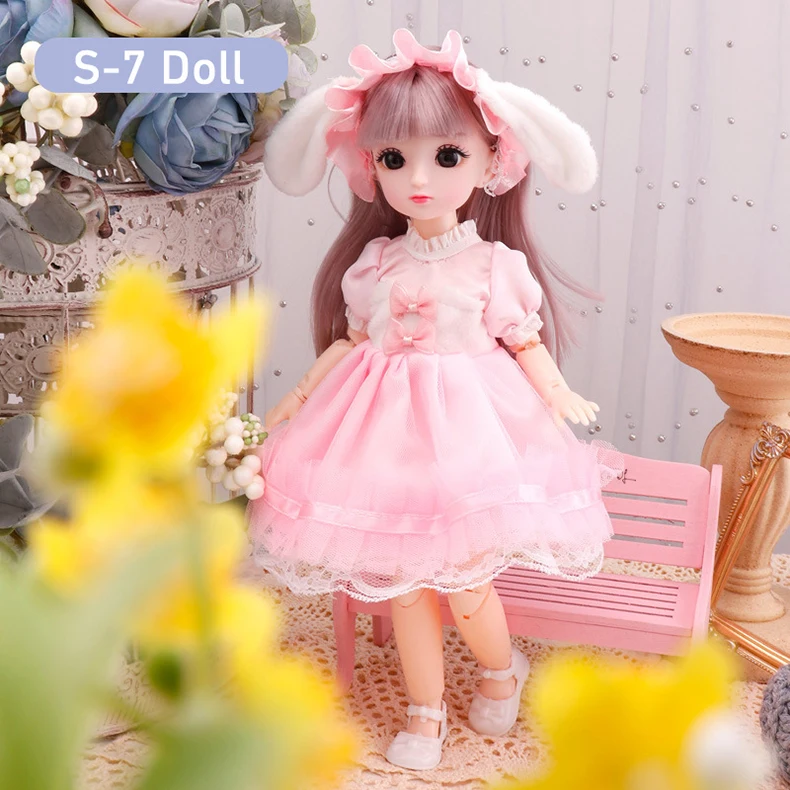 12 Zoll Anime bjd Puppe Kinder Mädchen 4 bis 16 Jahre Puppenhaus Zubehör Rock Hut Kopfschmuck mit Kleidung verkleiden DIY Spielzeug Geschenke – Detail 6