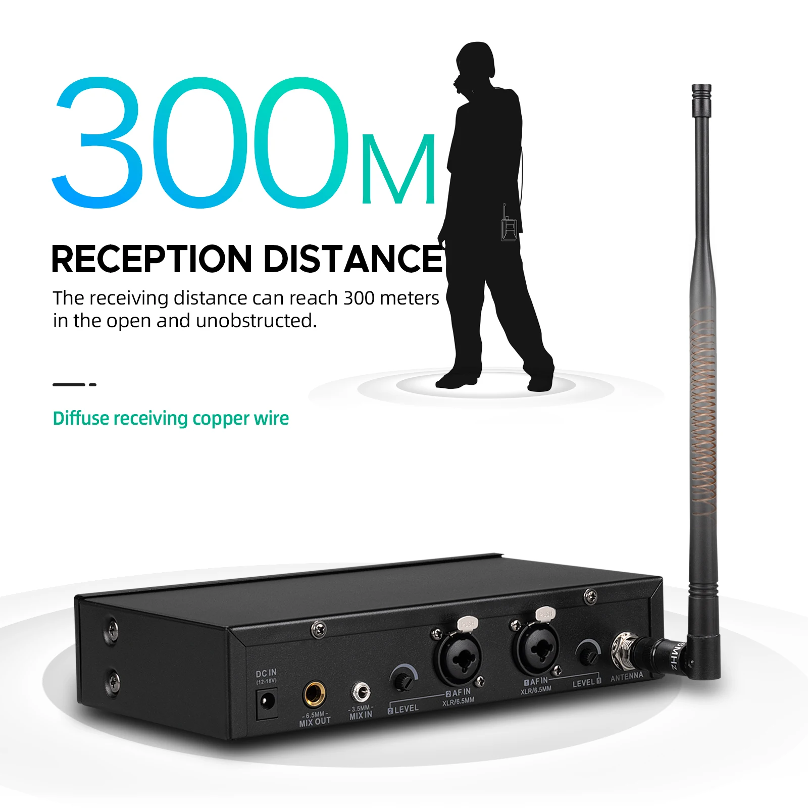 Debra ST-102 Stereo In-Ear Wireless Monitoring System Professional 530~580MHz Fr