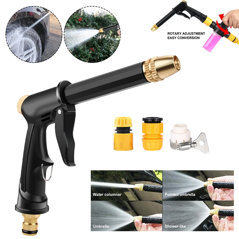 

Portable High-Pressure Water Gun Cleaning Car Wash Machine Garden Watering Hose Nozzle Sprinkler Foam Thread Quick Connector