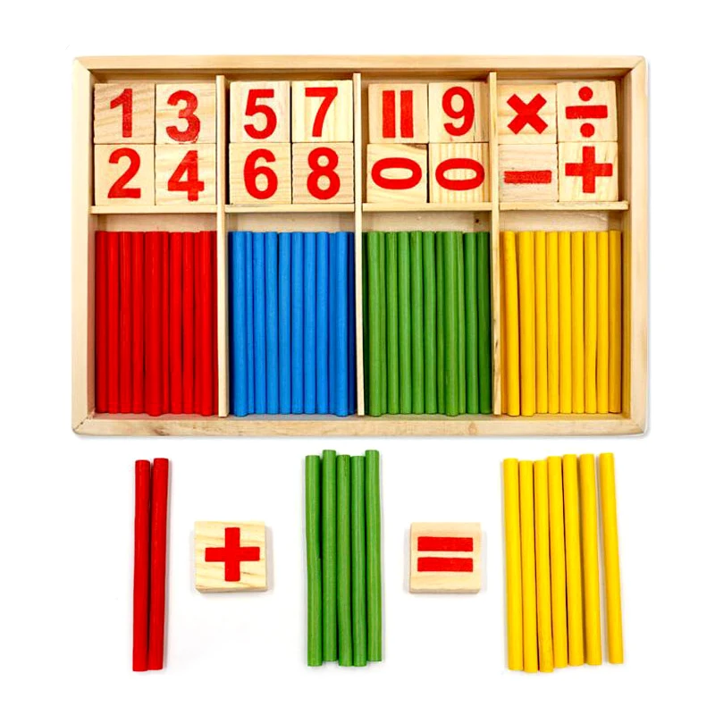 Wood Educational Number Math Calculate Game Toy Mathematics Puzzle Toys Kid Early Learning Counting Sticks Material Children