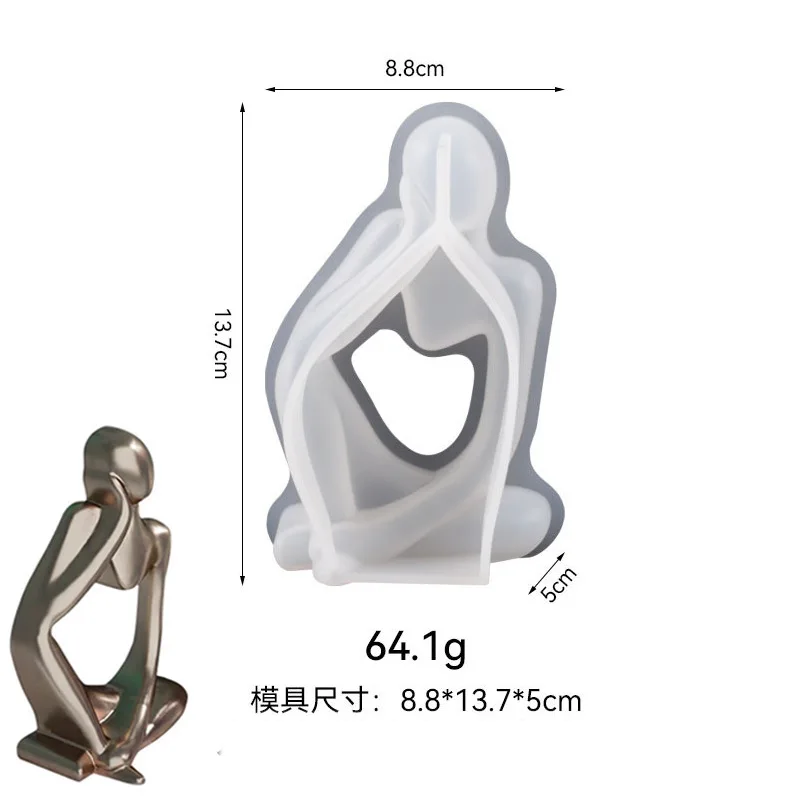 Description Picture 6 of itemAbstract Portrait Siliconel Resin Mold Trend Simplicity Character Thinker Candle Soap Gypsum Making Tool Home Decor Party Gifts