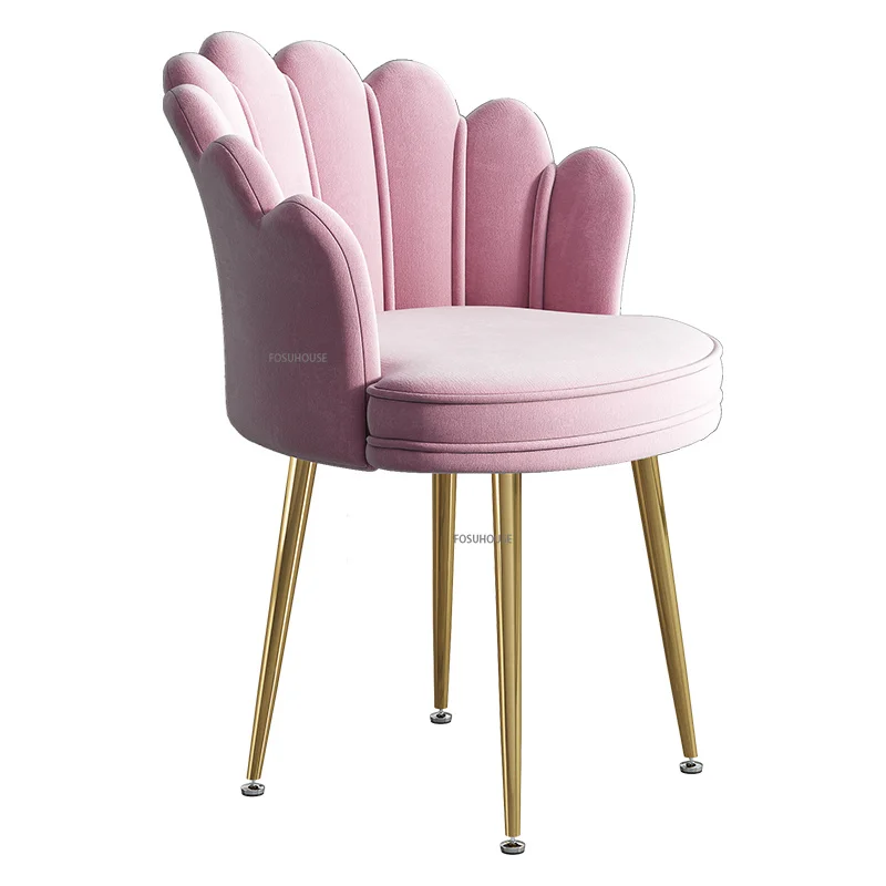 Nordic velvet Living Room Chairs for Living Room Furniture Light Luxury Simplicity Home Cute Girl Makeup Dressing Backrest Chair