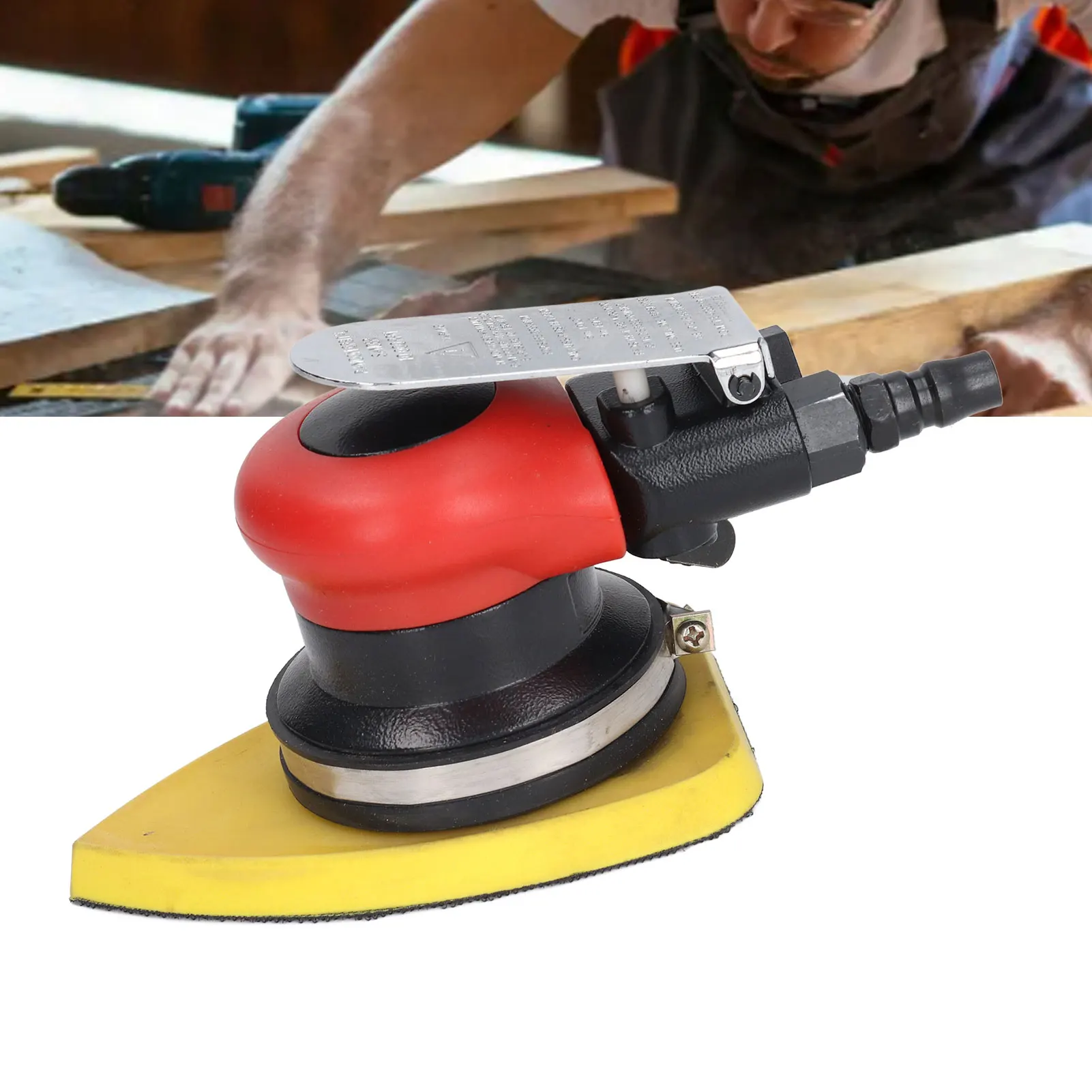Air Powered Polisher Machine 1/4in Air Powered Sander Polisher 90PSI Triangle Long Vibration Pneumatic Sanding Machine 10000RPM 3