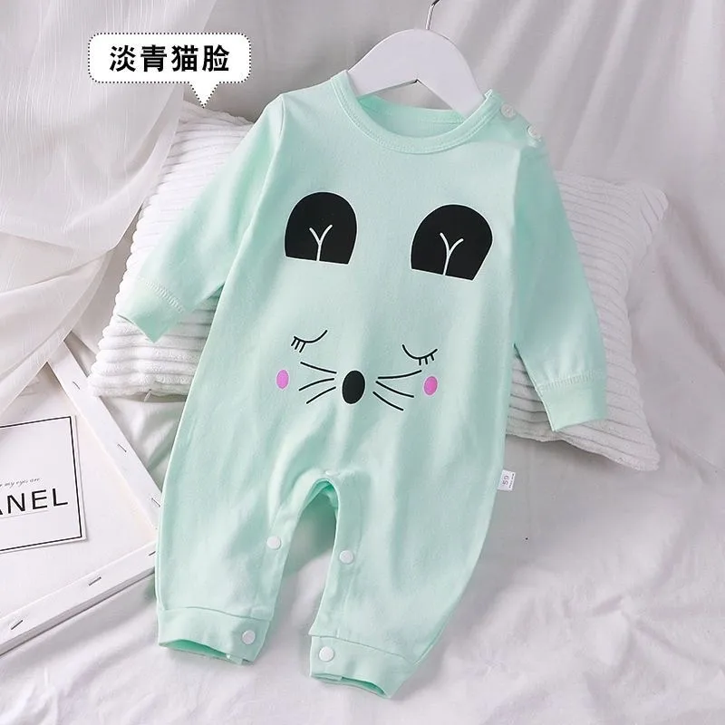 Newborn Boys Girls Long Sleeve Bodysuits Cute Soft Pure Cotton Rompers Autumn Winter Outer Wear Babies Cartoon Printed Pajamas baby rompers cotton jumpsuit cotton onesies baby jumpsuit baby clothing