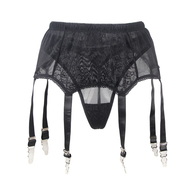 PATRICE CATANZARO Lack Straps Mieder Strumpfgürtel 6 Strapshalter Schwarz GOTHIC