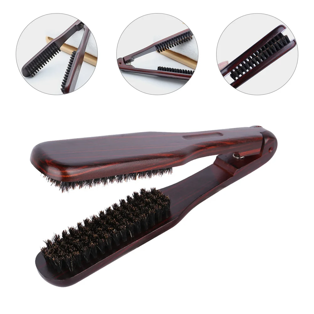 

Splint Straightening Comb Bristle Hair Straightener Brush Combs Wood Double for Professional Wireless Styling Clamp Sided Tool