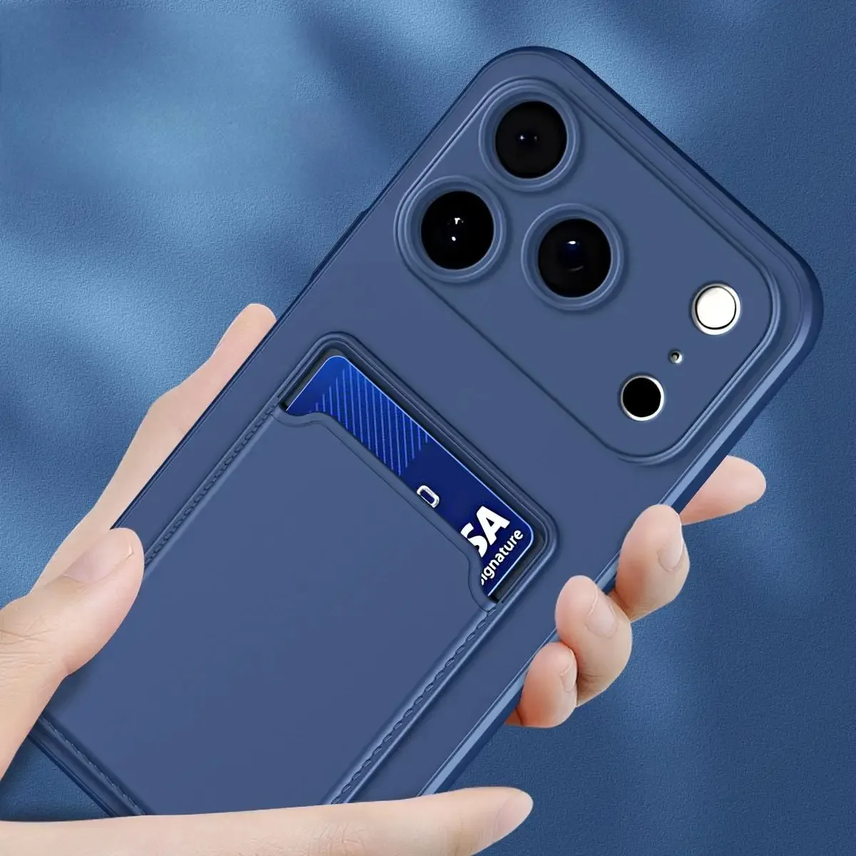 Elegant Soft Silicone Wallet Phone Case with Card Holder Slot - Premium TPU Back Cover