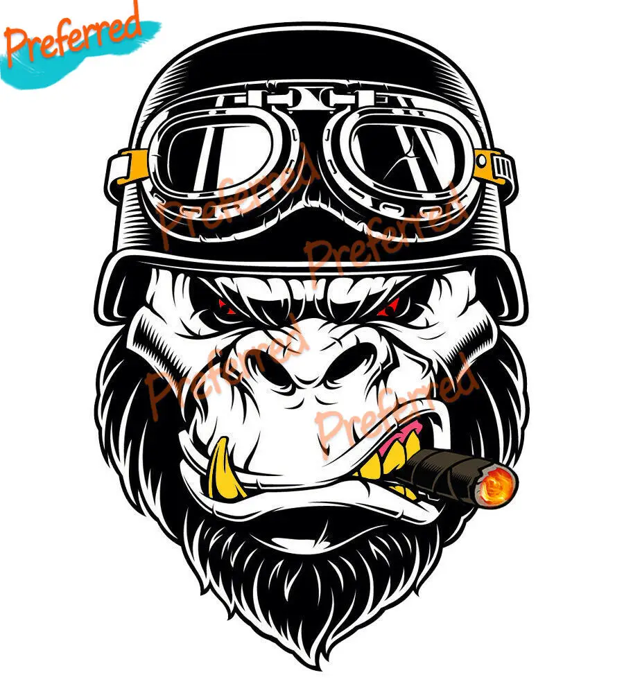 Gorilla Casco Hot Rod Chopper Rat Fink Adesivo Moto Pistola Da Corsa Rasta Shades Shutter Gorrila Gorilla Soldier Sigaretta