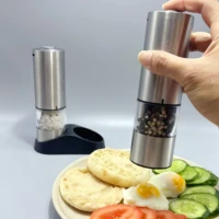 Electric Pepper Salt Grinder Premium  Type-C Rechargeable Ceramic Core Adjustable Grinder With LED light Cooking Spice Grinder 3