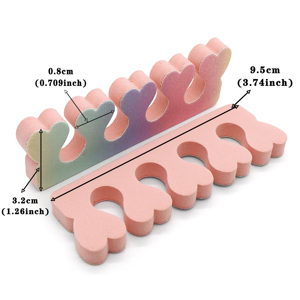 20pcs/set Pink Soft Sponge Finger & Toe Separators Set Nail Art Manicure Pedicure Dividers Flexible Foam Gel Polish Holder Tools