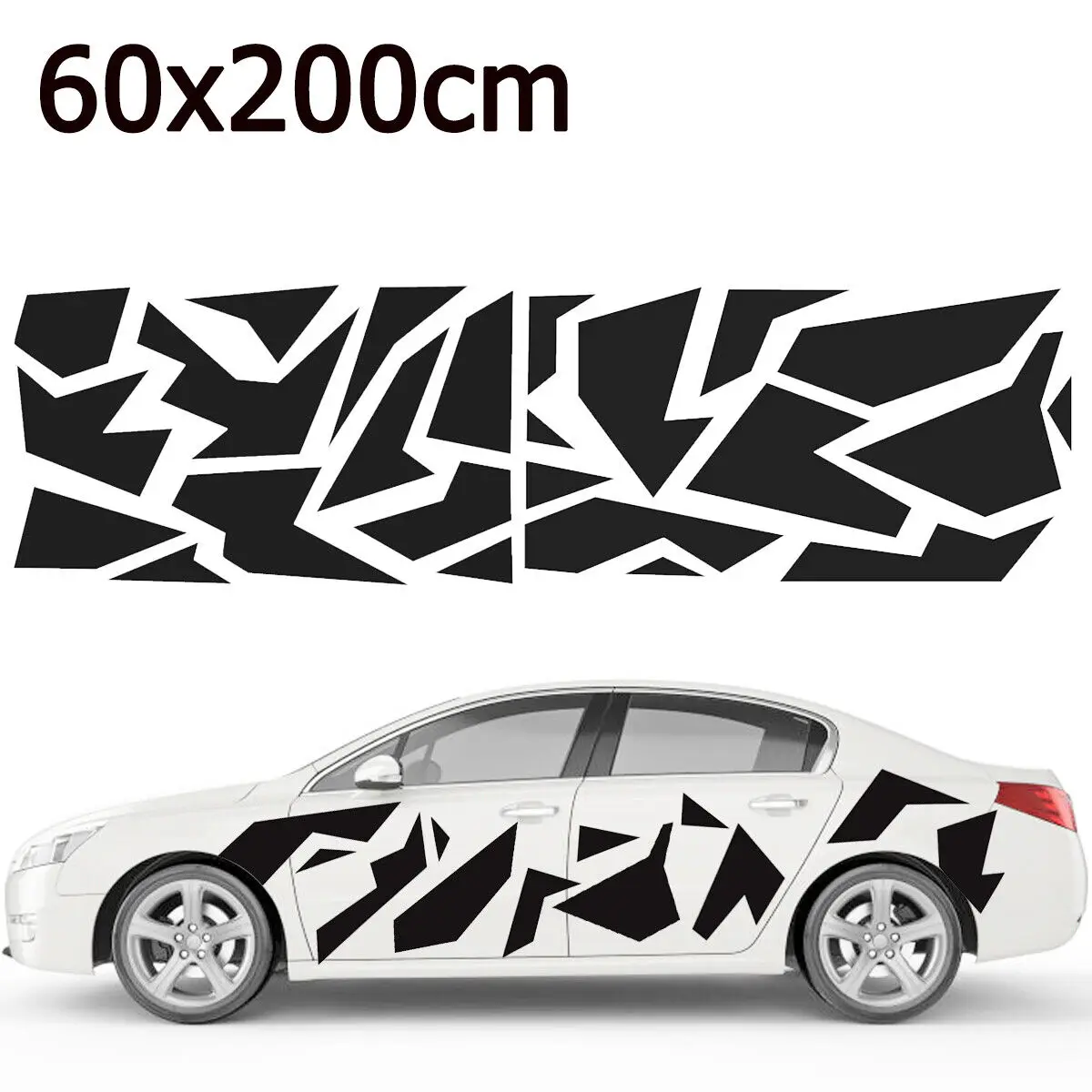 

Car Body Side Trim Geometric Triangle Graphics Decal Vinyl Sticker Glossy Black