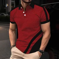 2025 Summer Sports POLO Shirt light ripe casual fashion urban lapel short sleeve collage/patchwork polka dot breathable T-shirt 1