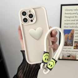 Cute 3D Love Heart Silicone Phone Case with Lanyard and Candy Colors for POCO X7 Pro (1)